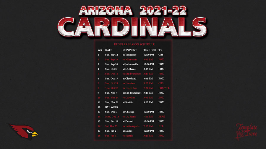 2021 2022 Arizona Cardinals Wallpaper Schedule
