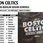 2021 2022 Boston Celtics Schedule Released