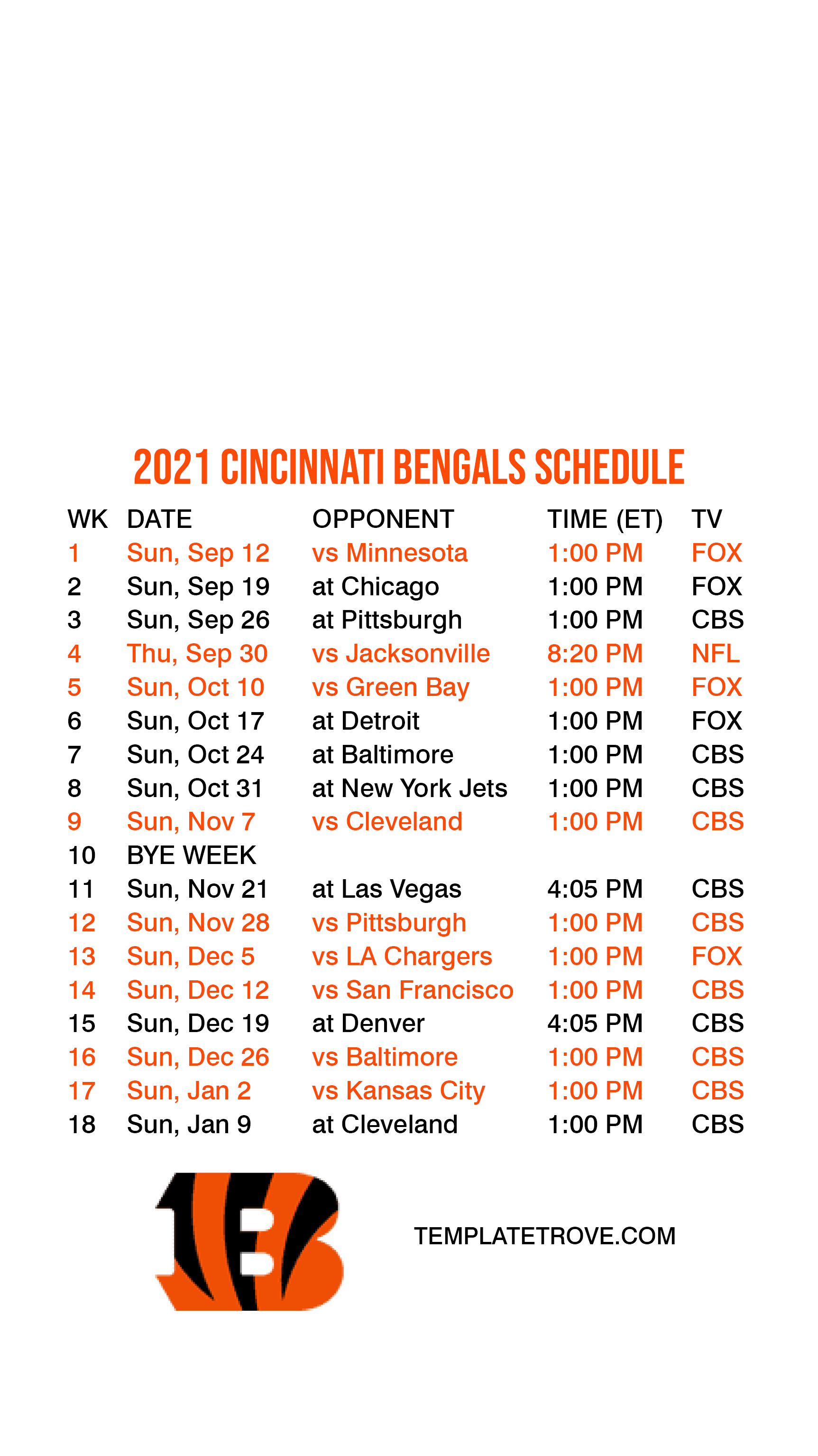 2021 2022 Cincinnati Bengals Lock Screen Schedule For 