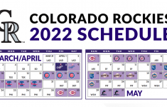 Colorado Rockies 2022 Printable Home Schedule