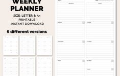 2022 Weekly Planner Undated Printable Weekly Schedule Cute