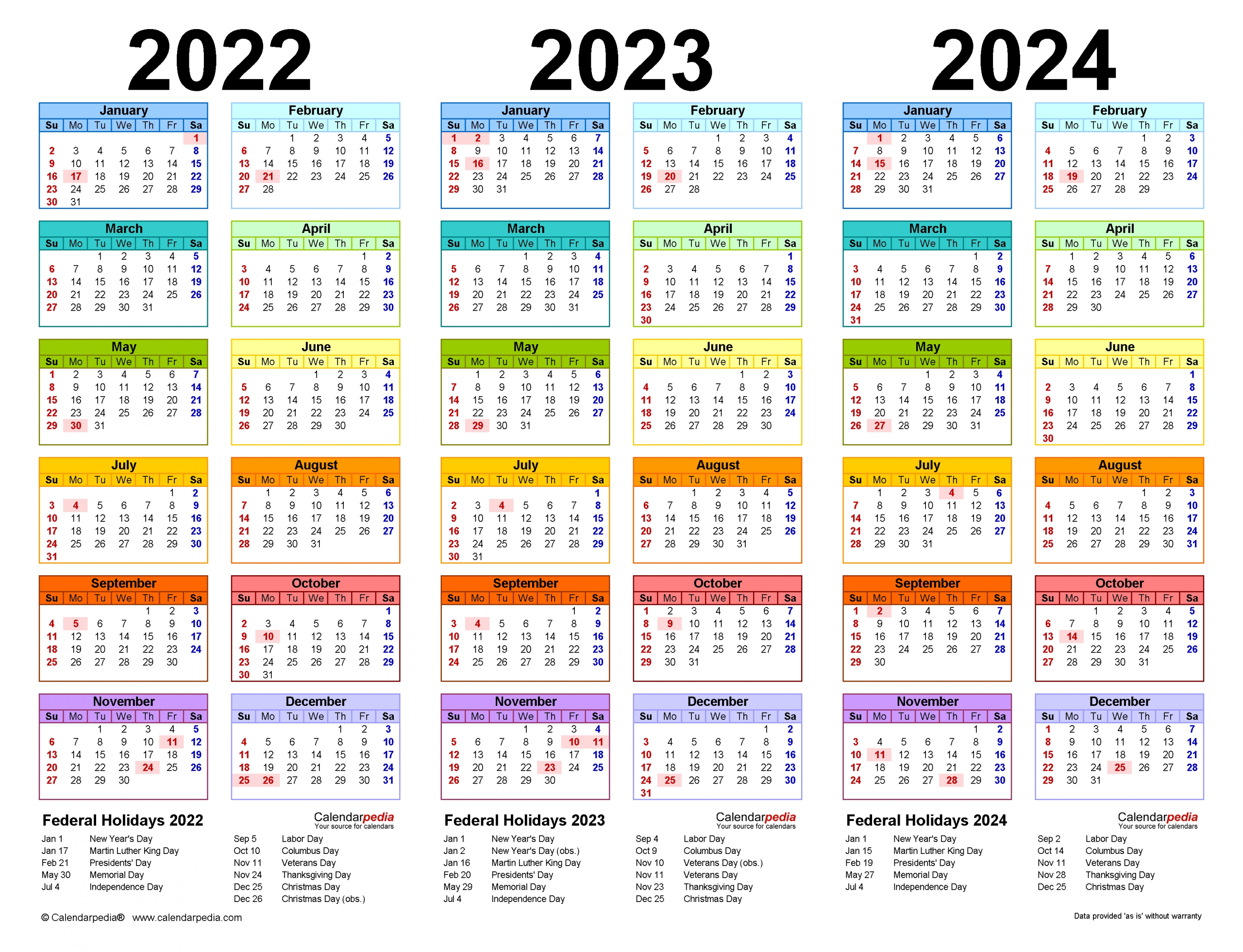 3 Year Calendars 2021 2022 2023 Free Printable Calendar 