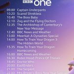 BBC One Christmas New Years TV Schedule Printable Schedule