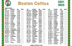 Boston Celtics 2022 2023 Printable Schedule Printable