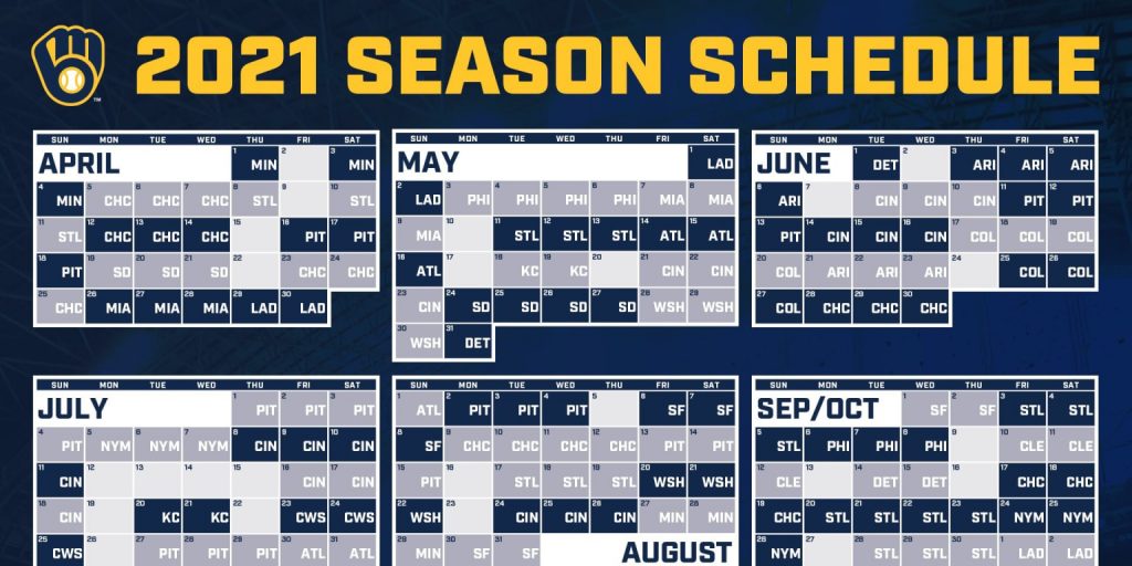 Brewers Announce 2021 Regular Season Schedule MLB