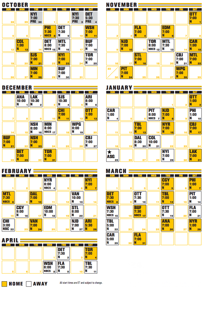 Bruins Schedule Printable FreePrintableTM 