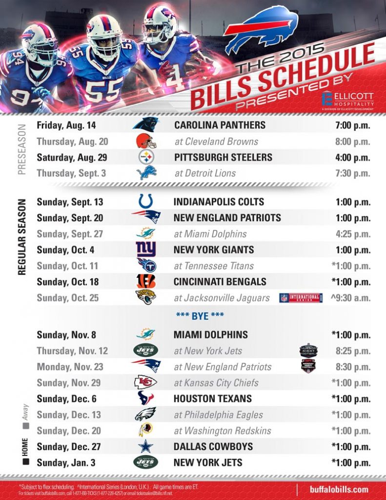 Buffalo Bills Printable Schedule Example Calendar Printable
