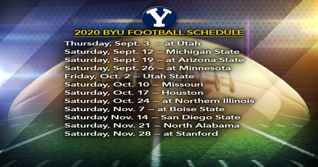 BYU Releases 2020 Football Schedule