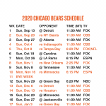 Chicago Bears Schedule 2020 2021 Printable Schedule The