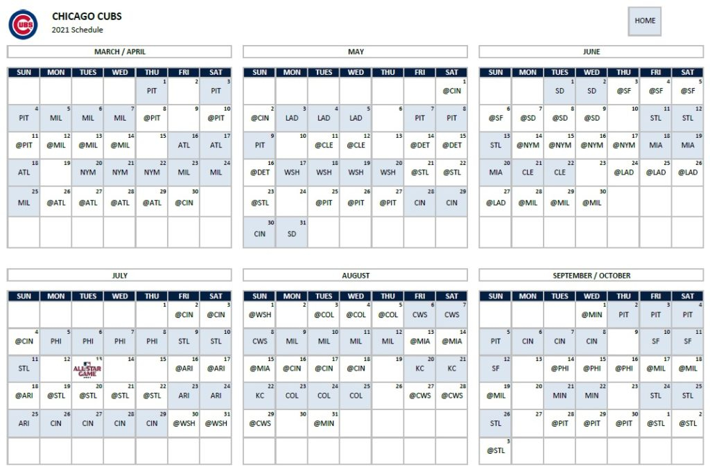 Chicago Cubs Release Tentative 2021 Schedule Times TBD 