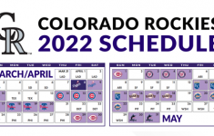 Colorado Rockies 2022 Schedule Regular Season Calendar