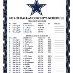 Cowboys Football Schedule 2022 18 Printable Cowboys