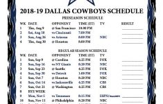 Dallas Cowboys 2022 2023 Central Printable Schedule