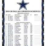 Dallas Cowboys Schedule 2023 Printable Cowboys Schedule
