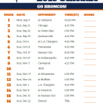 Denver Broncos Printable Schedule That Are Playful Brad