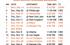 Denver Broncos Schedule 2021 22 Printable SEC