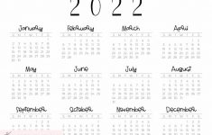 Free Printable 15 5x22 75 2022 Calendars Schedule