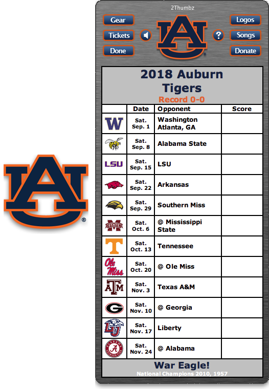 Get Your 2018 Auburn Tigers Football Schedule App For Mac 