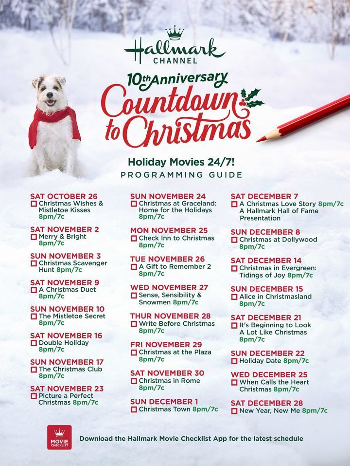 Hallmark Christmas Movies 2021 Printable Checklist 