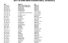 Iowa Hawkeyes Basketball Regular Season Schedule