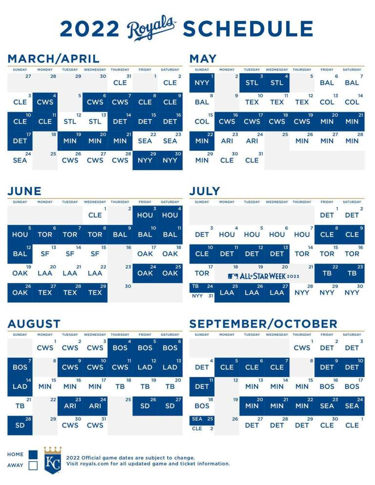 Kansas City Royals Announce 2022 Regular Season Schedule 