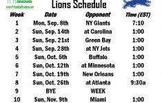 Lions Schedule Detroit Lions Schedule