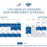 Los Angeles Dodgers 2020 Regular Season Schedule Dodger Blue