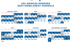 2022 Dodgers Printable Schedule