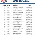 NFL Thursday Night Football Schedule 2016 Printable