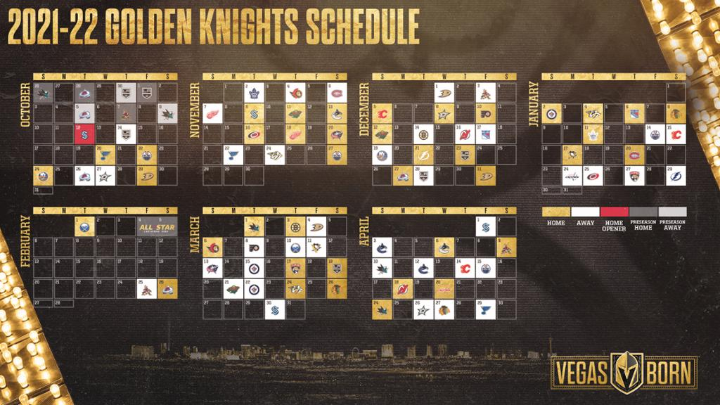 NHL Announces Golden Knights Schedule