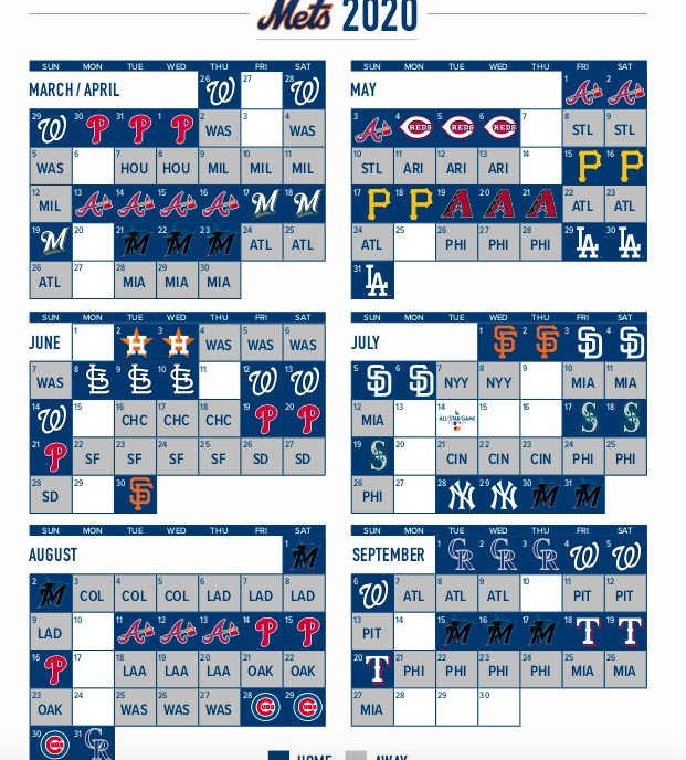 Official Mets 2020 Schedule And Press Release The Mets 