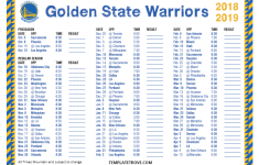 Printable 2018 2019 Golden State Warriors Schedule