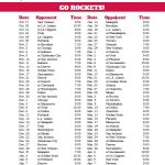 Printable 2018 2019 Houston Rockets Schedule Chicago
