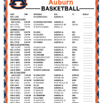 Printable 2019 2020 Auburn Tigers Basketball Schedule