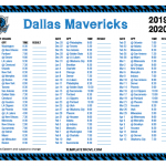 Printable 2019 2020 Dallas Mavericks Schedule