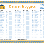 Printable 2019 2020 Denver Nuggets Schedule