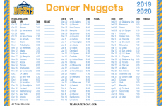 Denver Nuggets 2022 Schedule Printable