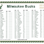 Printable 2019 2020 Milwaukee Bucks Schedule