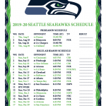 Printable 2019 2020 Seattle Seahawks Schedule