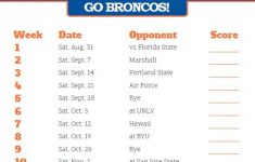 Printable 2019 Boise State Broncos Football Schedule
