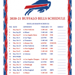 Printable 2020 2021 Buffalo Bills Schedule