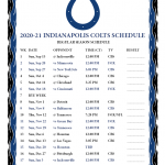 Printable 2020 2021 Indianapolis Colts Schedule