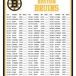 Printable 2021 2022 Boston Bruins Schedule