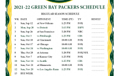 Printable 2021 2022 Green Bay Packers Schedule Printable