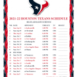 Printable 2021 2022 Houston Texans Schedule