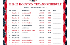 Houston Texans Schedule 2022 Printable