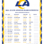 Printable 2021 2022 Los Angeles Rams Schedule