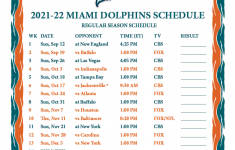 Printable 2021 2022 Miami Dolphins Schedule