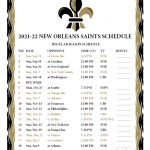 Printable 2021 2022 New Orleans Saints Schedule