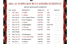 Tampa Bay Buccaneers Schedule 2022 Printable